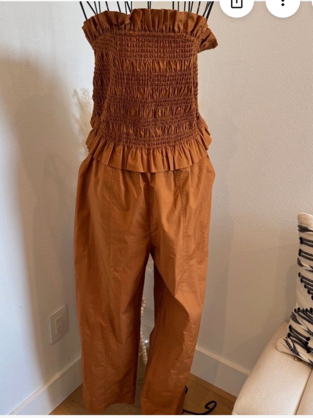 Sea NY Ruffle Strapless Jumpsuit - Rust Color - Picture 3 of 4
